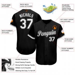 Custom Black White-Gray Baseball Jersey
