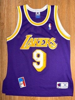 Nick Van Exel Size 40 M Lakers Authentic Champion Jersey Purple Vintage Men Kobe