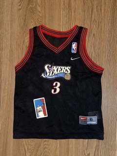 Allen Iverson Toddler Jersey Size 6 Nike Black Vintage 76ers NBA Preschool Boys