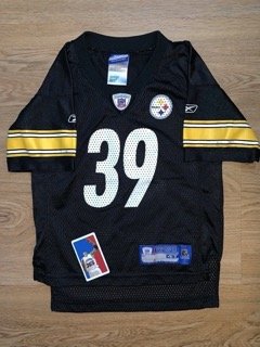 Willie Parker Steelers NFL Reebok Football Jersey Toddler Size 4T Black Pitt 39