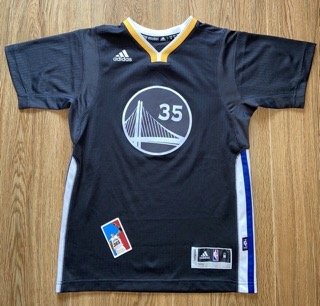 Kevin Durant Youth Medium NBA Jersey Black Warriors Swingman Adidas Boys