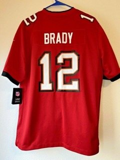 Tom Brady Super Bowl LIV Tampa Bay Bucs Nike NFL Jersey Red Mens Size L NWT