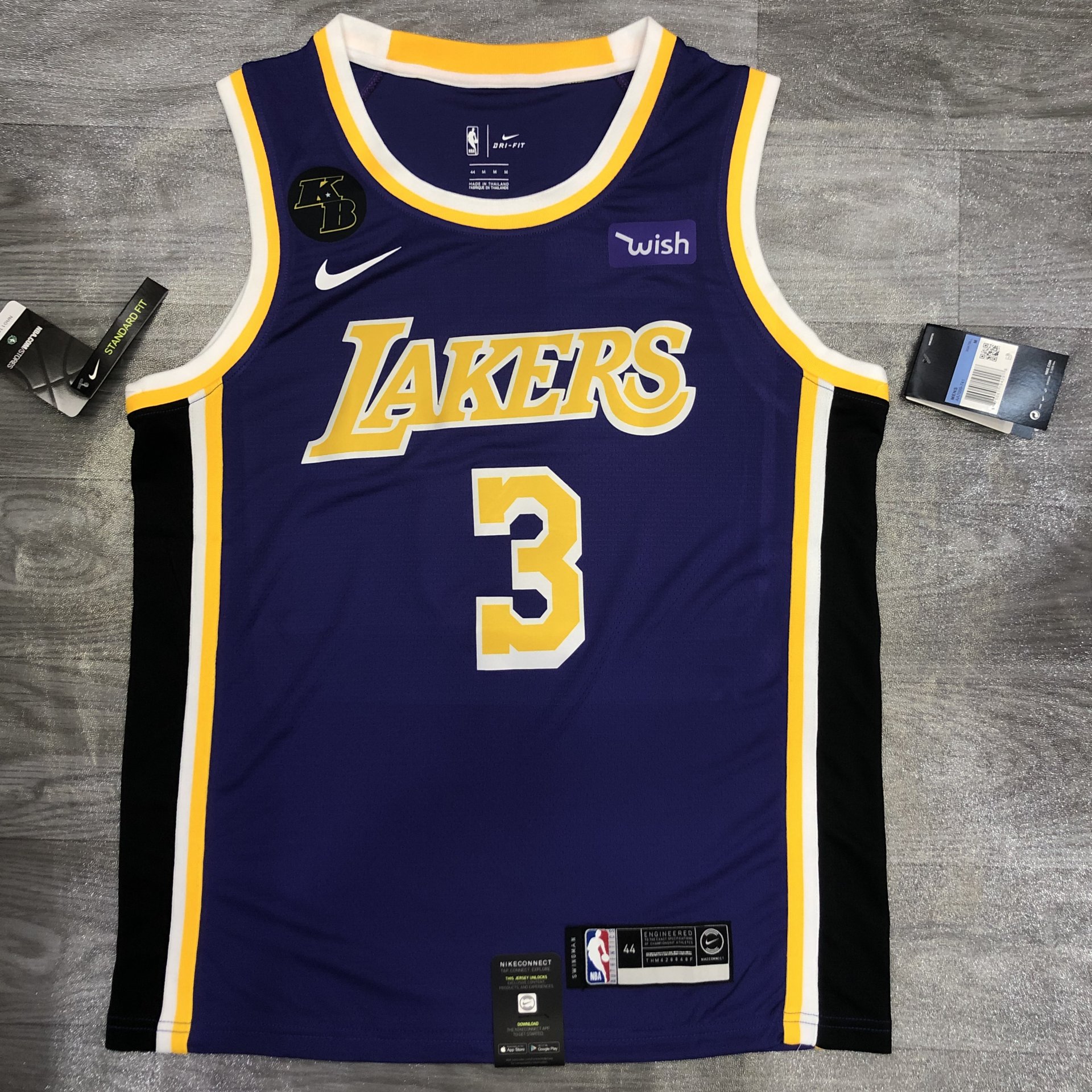 Anthony Davis - Los Angeles Lakers #3 *Purple* WISH - JerseyAve ...