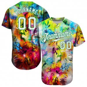 Custom Scratch Graffiti Pattern-White Kelly Green Authentic Baseball Jersey