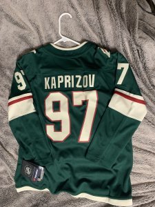 #97 Kirill Kaprizov Youth L/XL NHL Minnesota Wild fanatics Home breakaway jersey
