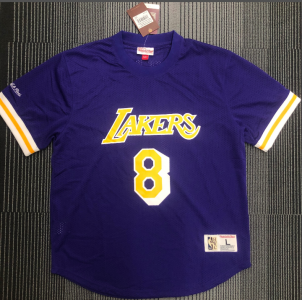 Los Angeles Lakers Kobe Bryant #8 Mitchell&Ness Purple Name And Number Mesh Top