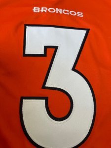 Russell Wilson Mens L Orange Denver Broncos NFL jersey