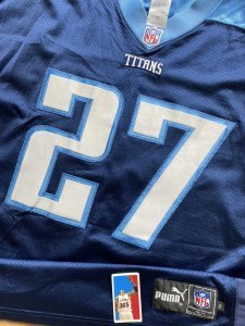 Eddie George Tennessee Titans Procut Authentic Puma NFL Jersey Size 50 L/XL Navy