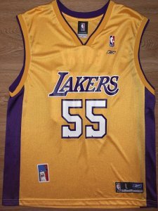 Brian Grant Los Angeles Lakers Jersey Size L Mens Yellow NBA Reebok #55 Replica