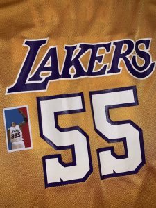 Brian Grant Los Angeles Lakers Jersey Size L Mens Yellow NBA Reebok #55 Replica