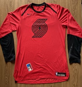 Portland Trail Blazers Game Issued 2018-2019 Warmup Long Sleeve Shirt NBA Nike L