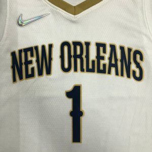 New Orleans Pelicans - White No. 1 Zion Williams
