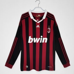 Long sleeves: 2009/10 season AC Milan home retro