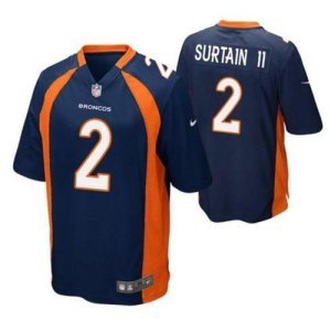 Patrick Surtain II Men Game Jersey Navy / Orange Broncos
