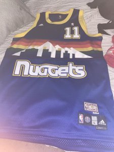 Hardwood classics large throw back jersey +2 length authentic Chris Anderson”bird man “jersey