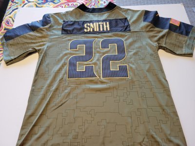 HARRISON SMITH MINNESOTA VIKINGS OLIVE SALUTE TO SERVICE MEN XL JERSEY. NEW. STITCHED