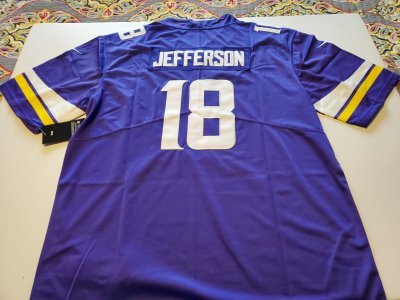 JUSTIN JEFFERSON MINNESOTA VIKINGS PURPLE HOME MEN XL JERSEY. NEW. STITCHED