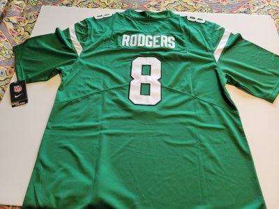 AARON RODGERS NEW YORK JETS GREEN HOME MEN XL JERSEY. NEW. STITCHED