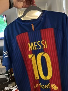 Barcelona 2016-17 Home Qatar Nike Authentic Messi Jersey