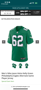 Kelly Green Kelce Philadelphia Eagles