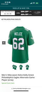 Kelly Green Kelce Philadelphia Eagles