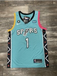 Victor Wembanyama Blue San Antonio Spurs City edition Jersey STITCHED NEW