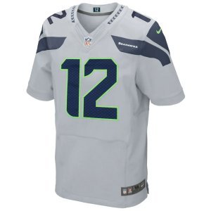 12s Seattle Seahawks Nike Elite Jersey Gray
