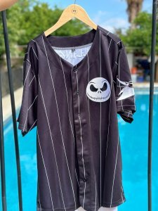 SIZE UP!!! jack Skellington, Halloween, scary jerseys, couples, Disneyland Baseball Jersey, Disney, Custom, Unisex, true to fit