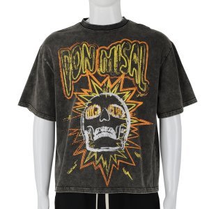 Hip Hop style casual luxury 200gsm acid wash oversize t shirt for men