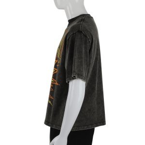 Hip Hop style casual luxury 200gsm acid wash oversize t shirt for men