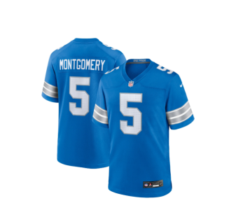 Men's Nike David Montgomery Blue Detroit Lions Game Jersey