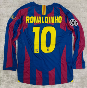 Jersey Ronaldinho Barcelona 2005-06 Retro Soccer Jersey Fans Shirt Football T-shirt Soccer Team Shirt