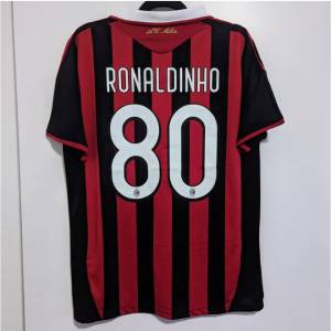 Jersey Ronaldinho  Ac Milan 2009-10 Retro Soccer Jersey Fans Shirt Football T-shirt Soccer Team Shirt