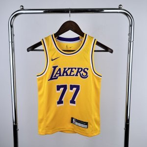 Children's clothing: 23 season Lakers yellow No. 77 Dongchi ć