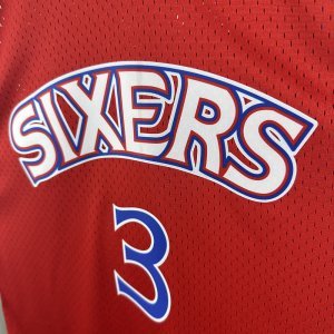MN Retro Hot Press Shirt SW: 76ers 96/97 Season Rookie Red No. 3 Iverson