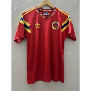 1990 Colombia VALDERRAMA Top Quality Away Retro Soccer Jersey custom T-shirt Football Jersey ESCOBAR