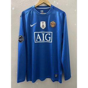 08-09 Man-U RONALDO Long sleeve Top Quality Away Retro Football Jersey custom T-shirt.