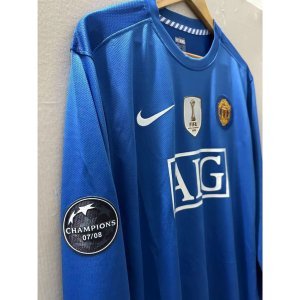 08-09 Man-U RONALDO Long sleeve Top Quality Away Retro Football Jersey custom T-shirt.