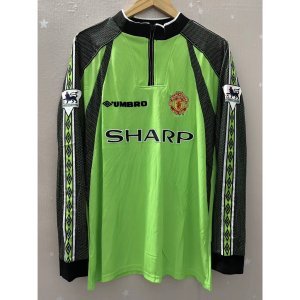 98-99 Man-U goalkeeper Long sleeve Top Quality Home Retro Soccer Jersey custom T-shirt Football Jers