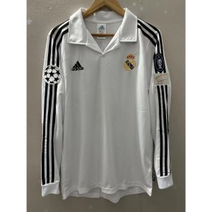 01-02 Real-Mad ZIDANE FIGO R.CARLOS UCL Top Quality Home Retro Football Jersey custom Long sleeve T-
