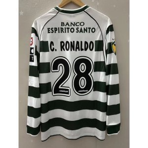 01-03 S-CP C.RONALDO Long sleeve Top Quality Home Retro Football Jersey custom T-shirt