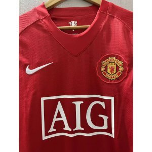 07-08 Man-Utd Long sleeve Top Quality Home Retro Soccer Jersey custom T-shirt Football Jersey RONALD