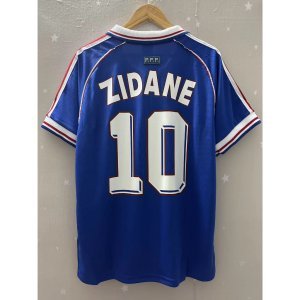 1998 France ZIDANE HERNY Top Quality Home Retro Football Jersey custom T-shirt TREZEGUET