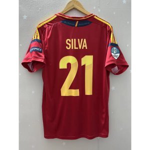 2012 Spain FABREGAS TORRES RAMOS A.INIESTA Top Quality Home Retro Football Jersey custom T-shirt