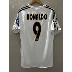 03-04 Real-Mad ZIDANE RONALDO BECKHAM Top Quality Home Retro Football Jersey custom T-shirt FIGO