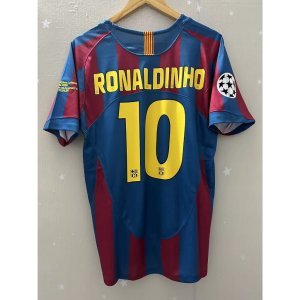 05-06 Barcelona RONALDINHO MESSI Top Quality Home Retro Soccer Jersey custom T-shirt Football Jersey