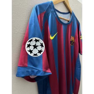 05-06 Barcelona RONALDINHO MESSI Top Quality Home Retro Soccer Jersey custom T-shirt Football Jersey