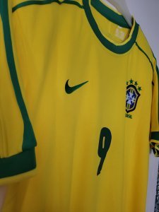 Maillot foot rétro Brésil 1998 Ronaldo 9 soccer jersey trikot maglia camiseta voetbal