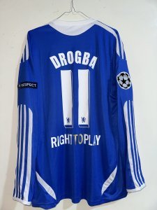 Didier Drogba Chelsea #11 Champhions League 2012 Munich Final Long Sleeve Jersey