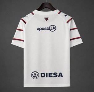 Paraguay - 26-27 Cerro Porteño White with Red & Navy Stripes Jersey